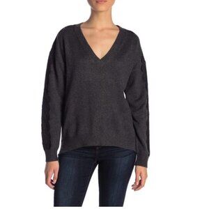 14th & Union Lace Trim V-Neck Sweater